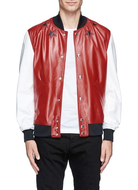 givenchy star leather bomber jacket|givenchy jacket.